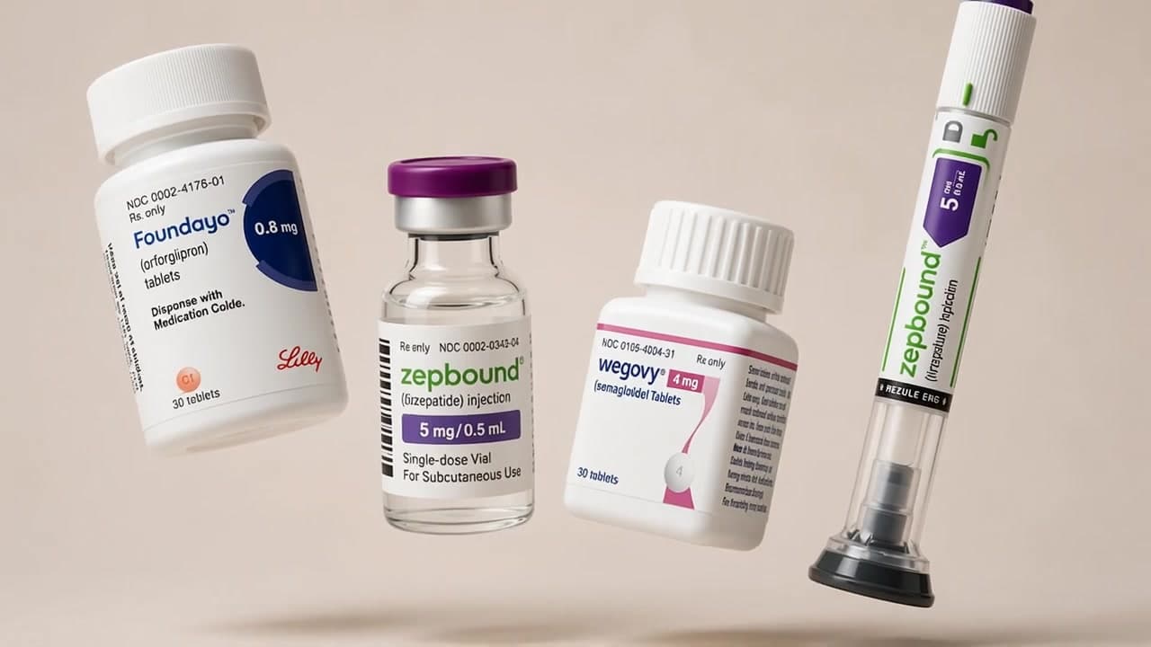 GLP-1 treatment options in a studio composition