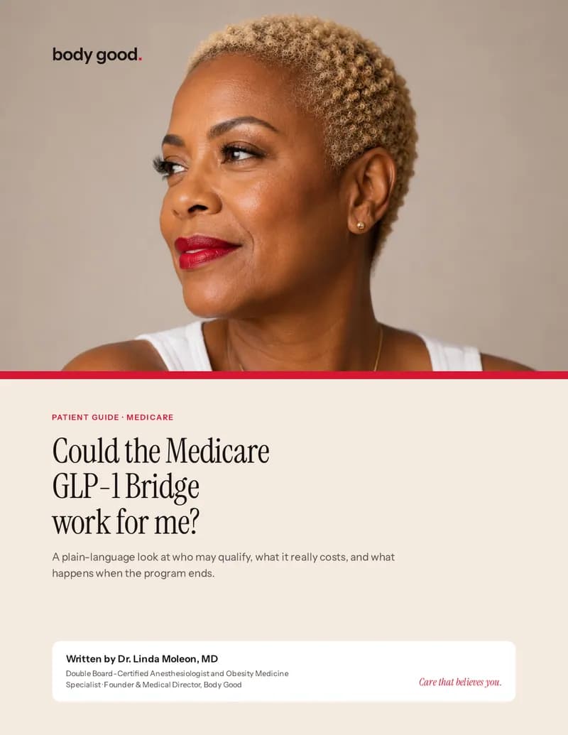 Cover of the Body Good Medicare GLP-1 Bridge patient guide