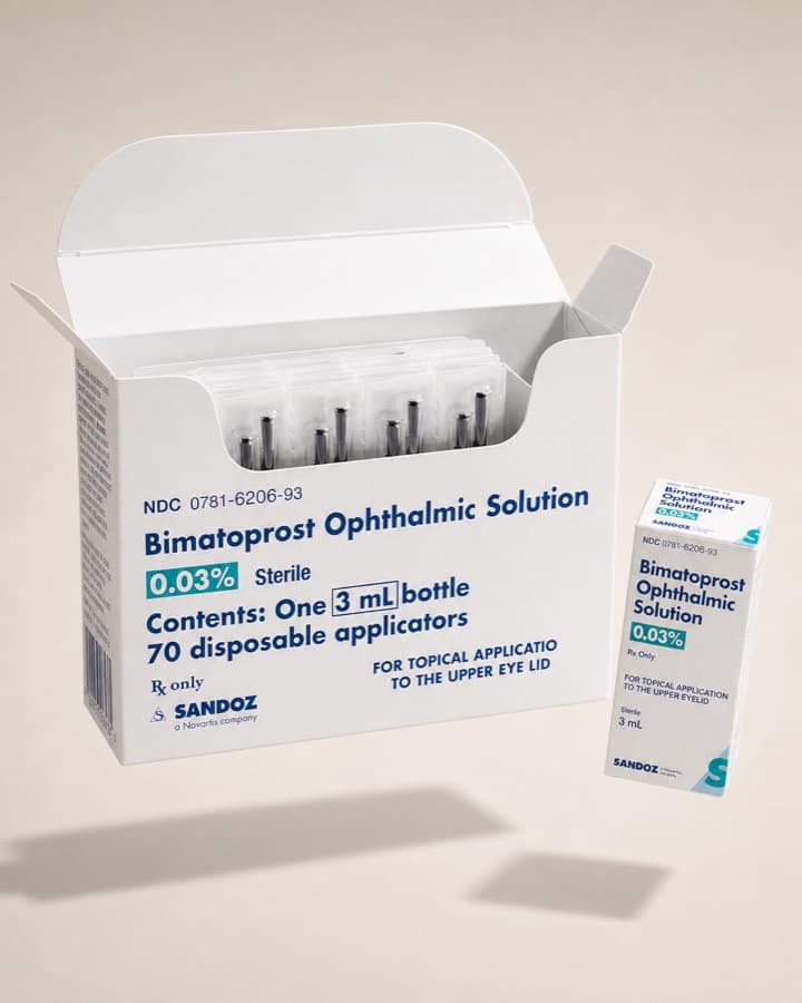 Bimatoprost 0.03% ophthalmic solution with applicators