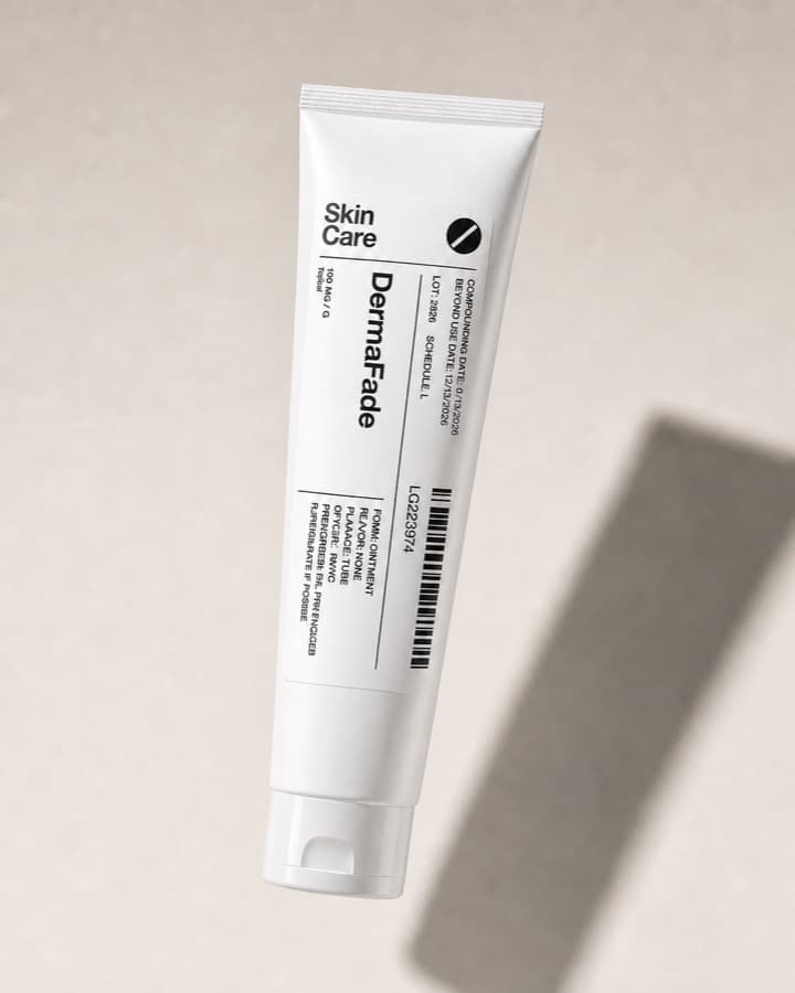 Compounded DermaFade skin-care tube
